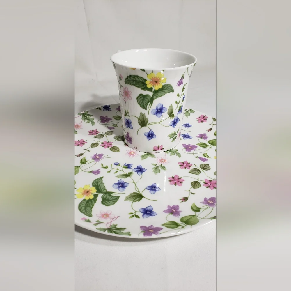 Queens snack plate & mug set, bone china. Made in England, EUC! - Picture 7 of 12